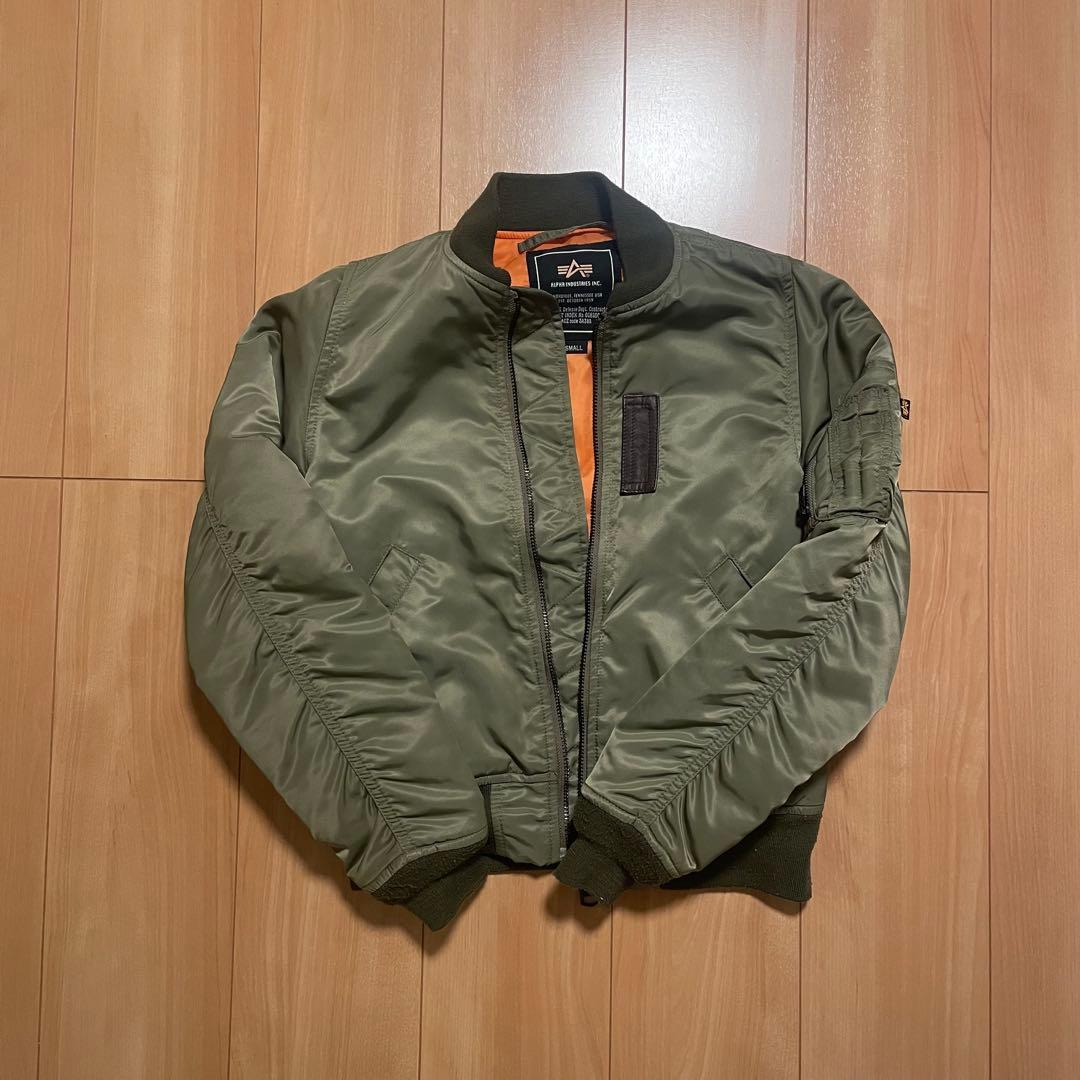 ALPHA INDUSTRIES MA-1ジャケット SMALL カーキ　肉厚