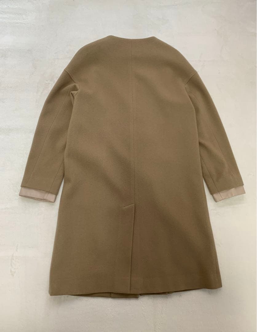 【定価9万】Theory luxe ウール ノーカラーコート ベージュ（M）