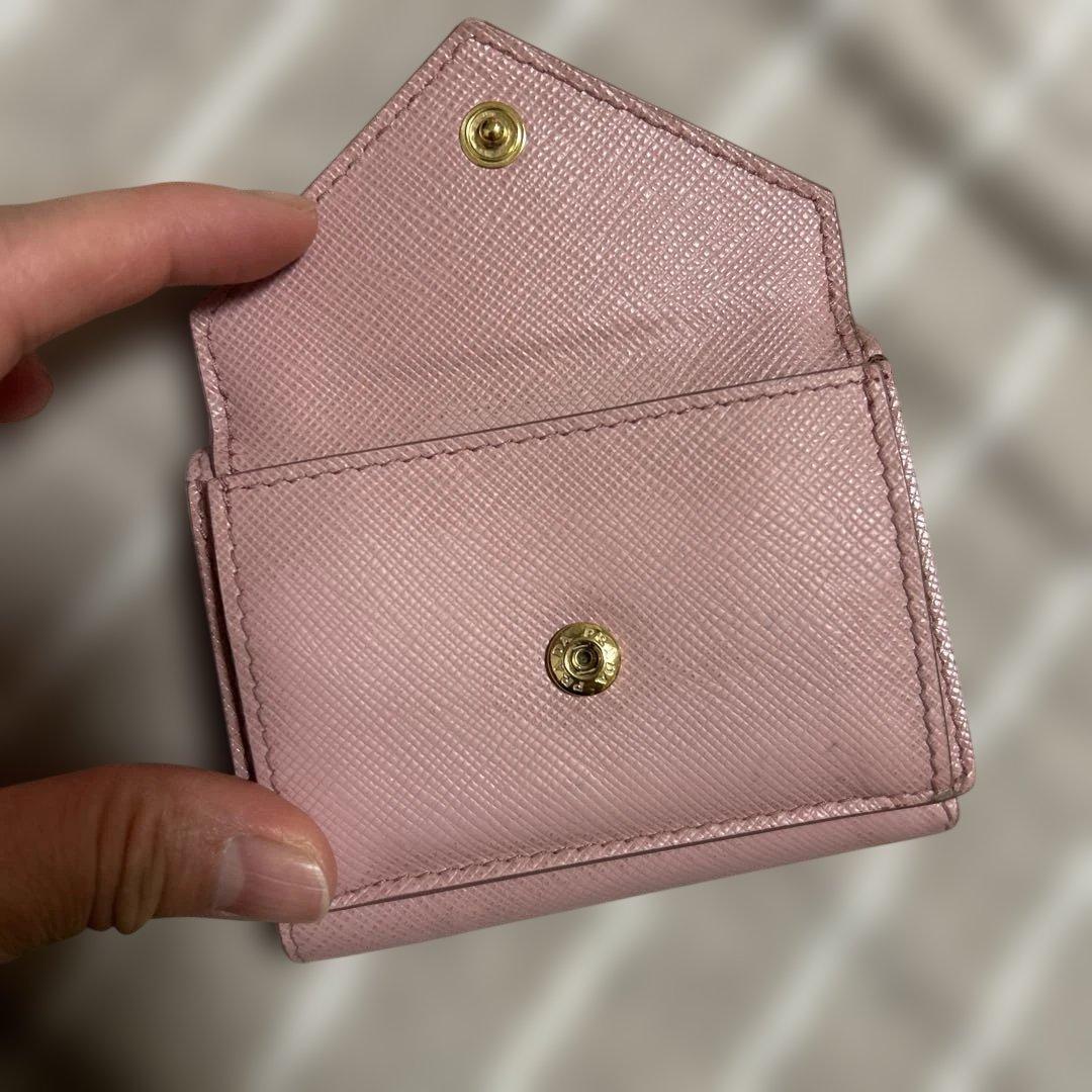 PRADA♡ピンクロゴ♡レア♡三つ折りミニ財布♡美品♡