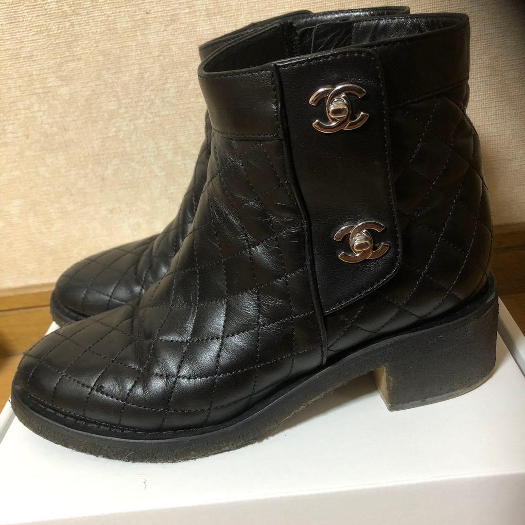 お値下げ！CHANEL マトラッセ ターンロックショートブーツ