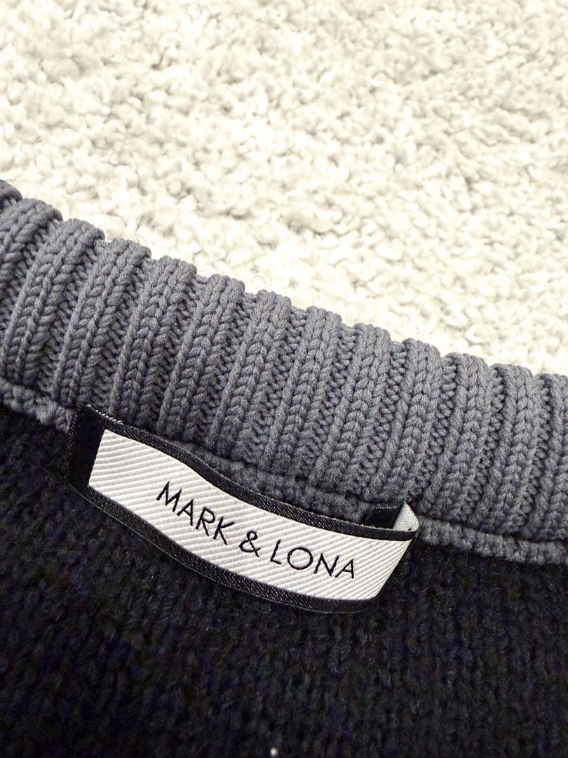 MARK&LONA ニット カモフラージュサークルロゴ セーター