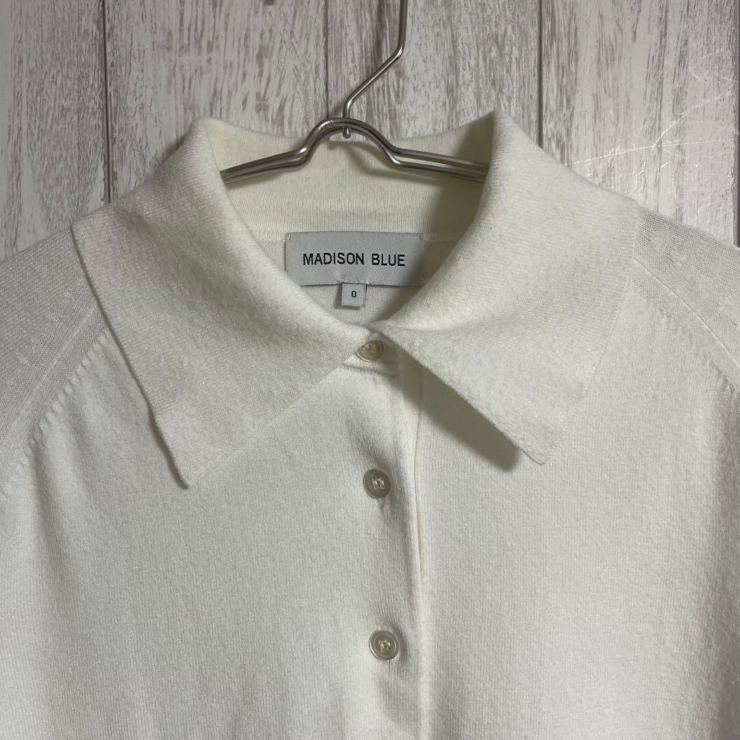MICHIMADISONBLUEマディソンブルー 白 ニットポロシャツ