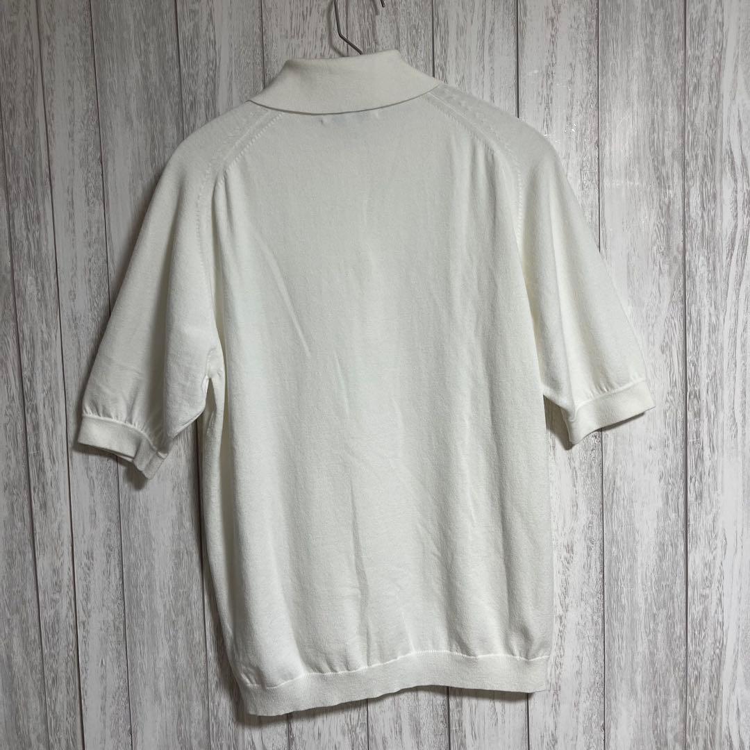 MICHIMADISONBLUEマディソンブルー 白 ニットポロシャツ