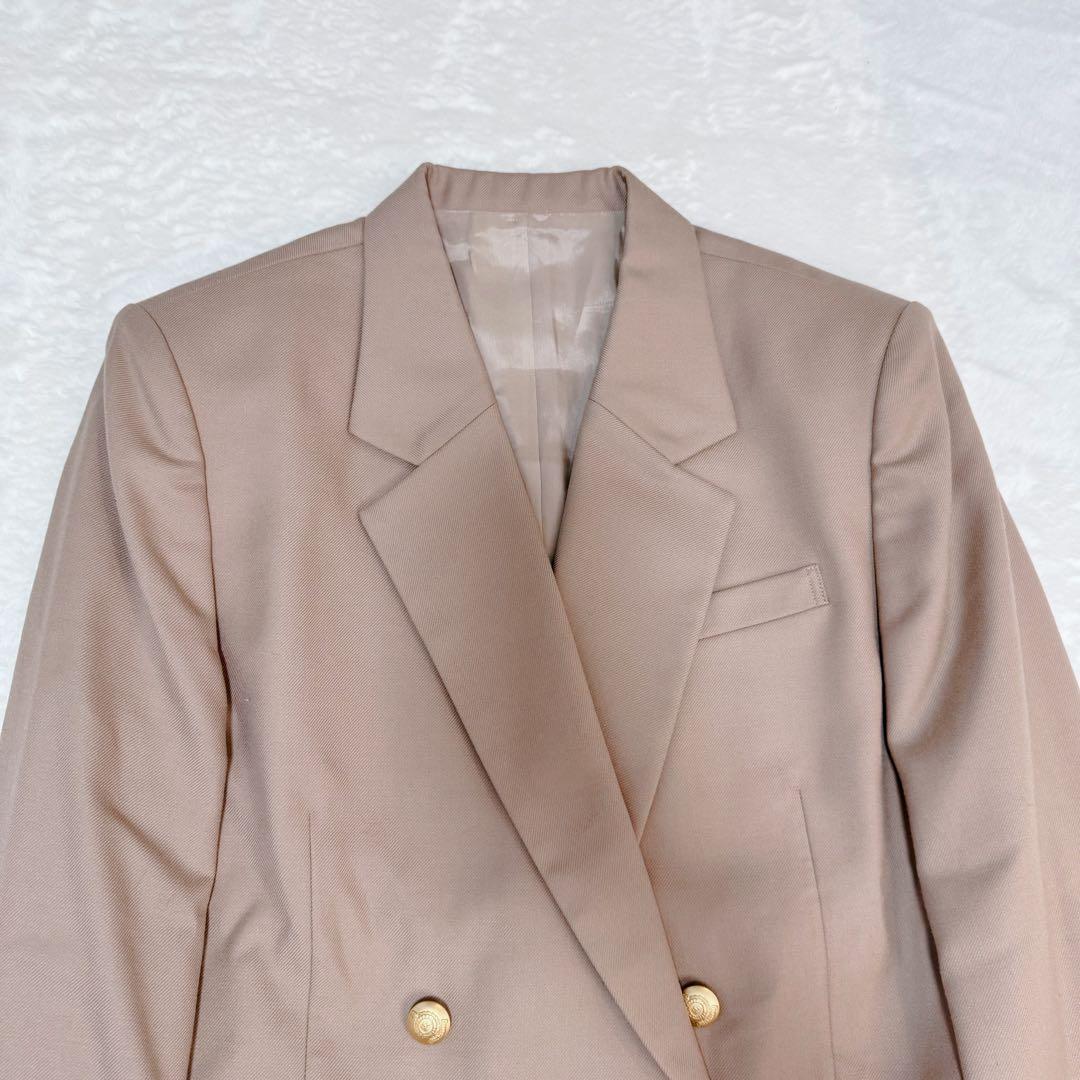 美品✨バーバリー　テーラードジャケット　金ボタン　ダブルボタン　ベージュ