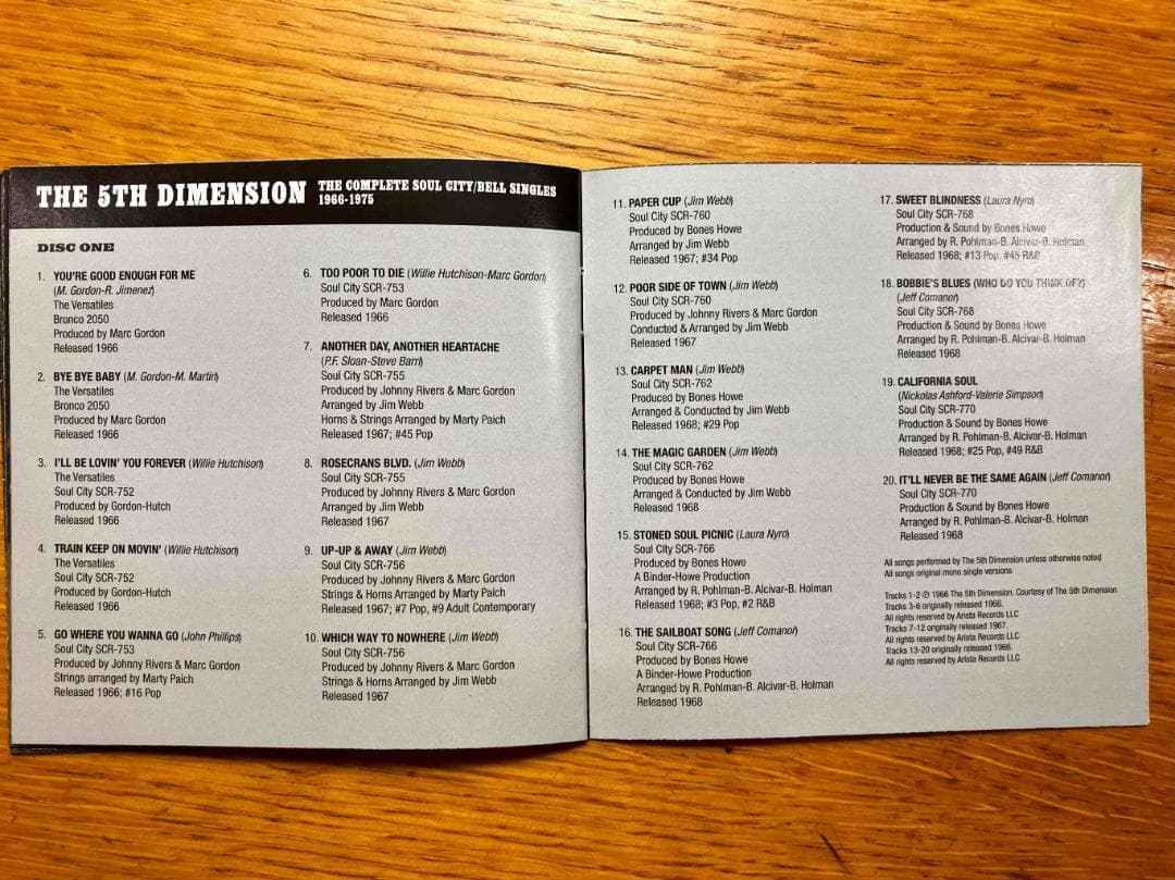 洋楽 5TH DIMENSION THE COMPLETE SINGLES 66-75