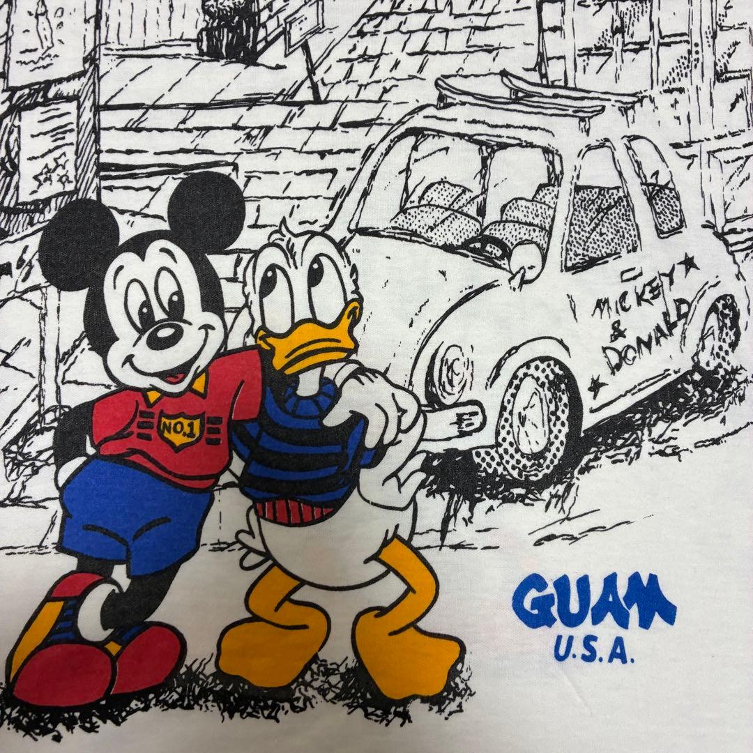 ビンテージ　ディズニー　グアム　USA ミッキー ドナルド　車　半袖　Tシャツ