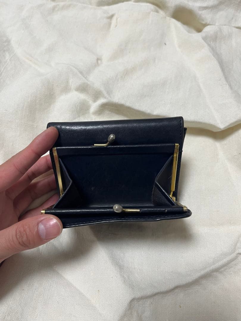Old Coach オールド コーチ 二つ折り 財布　がま口　ネイビー
