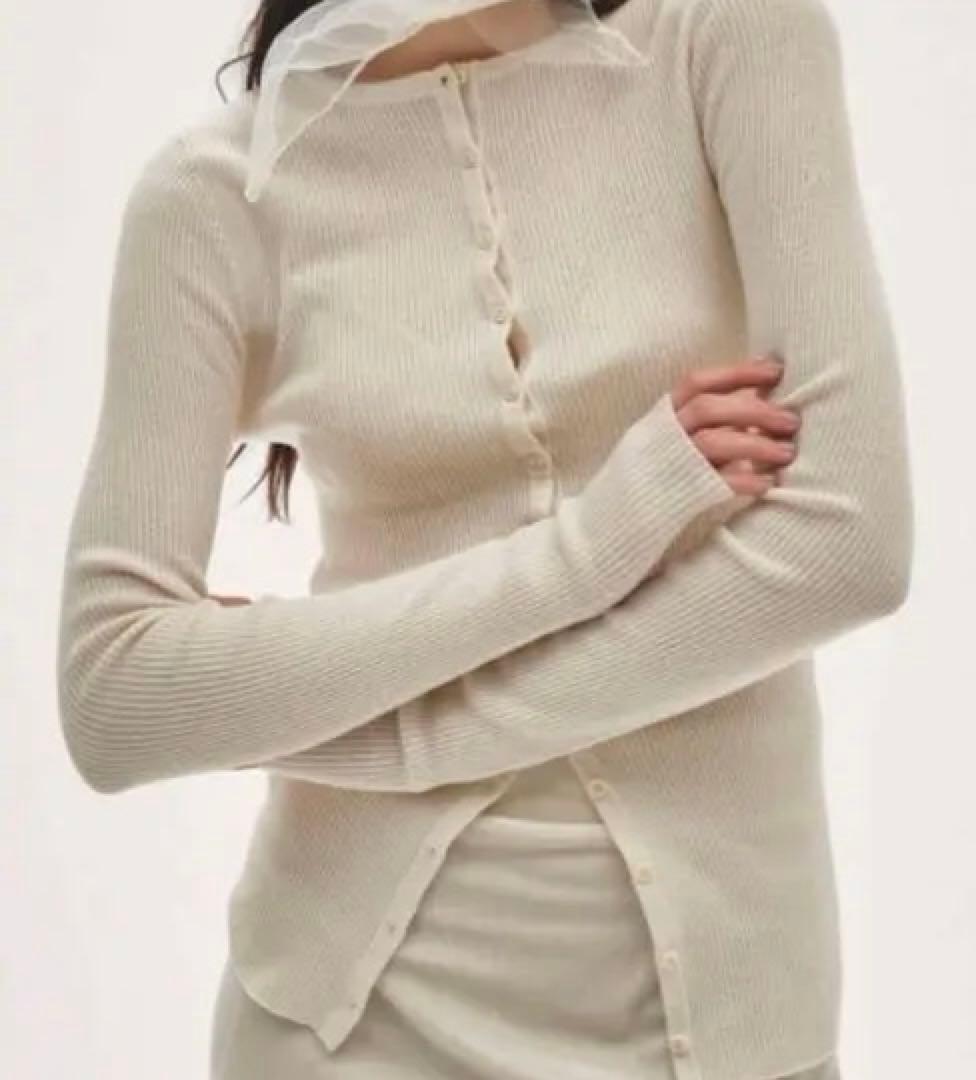 todayful／ Silkwool Knit Cardigan エクリュ