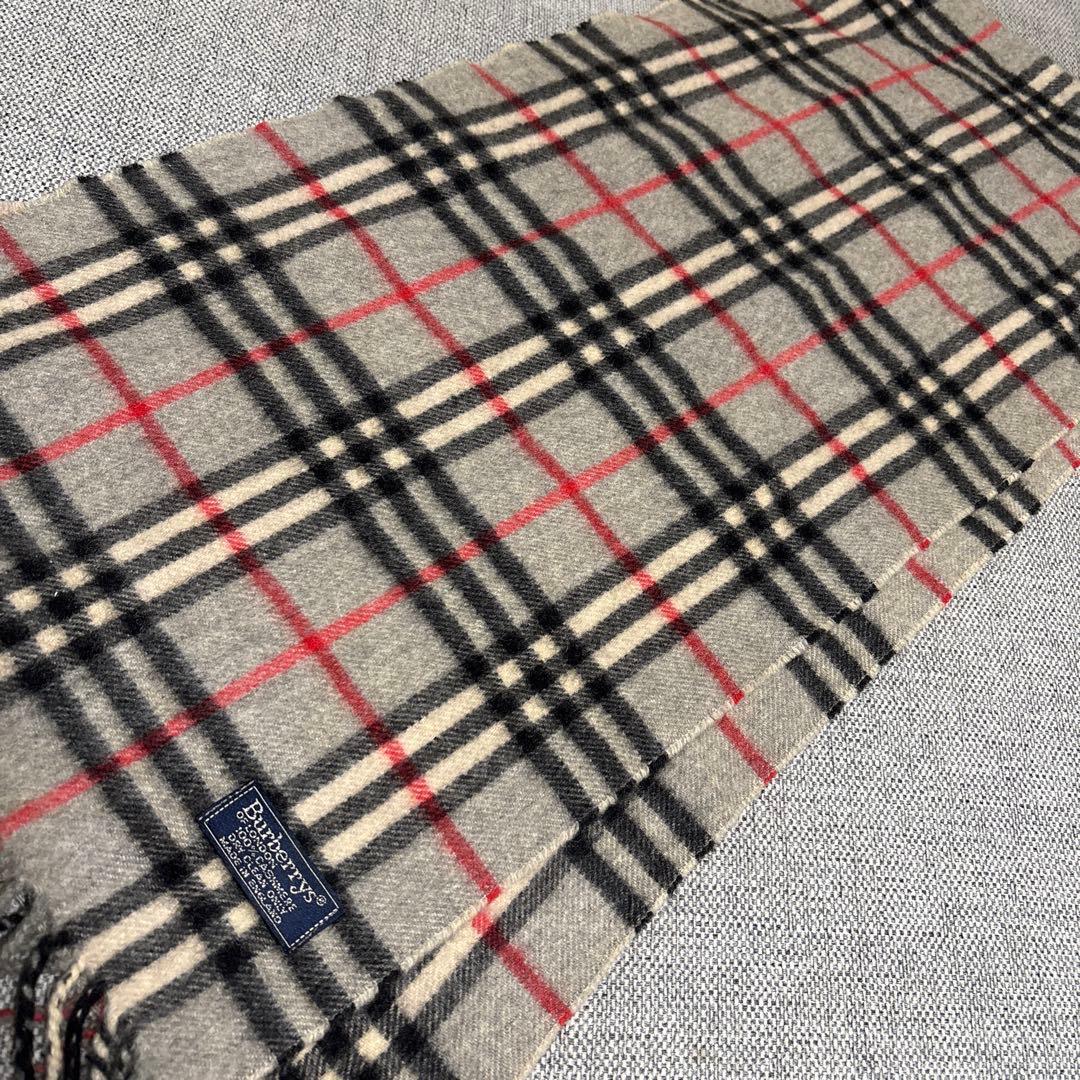 BURBERRY(バーバリー)カシミヤ100% マフラー グレー