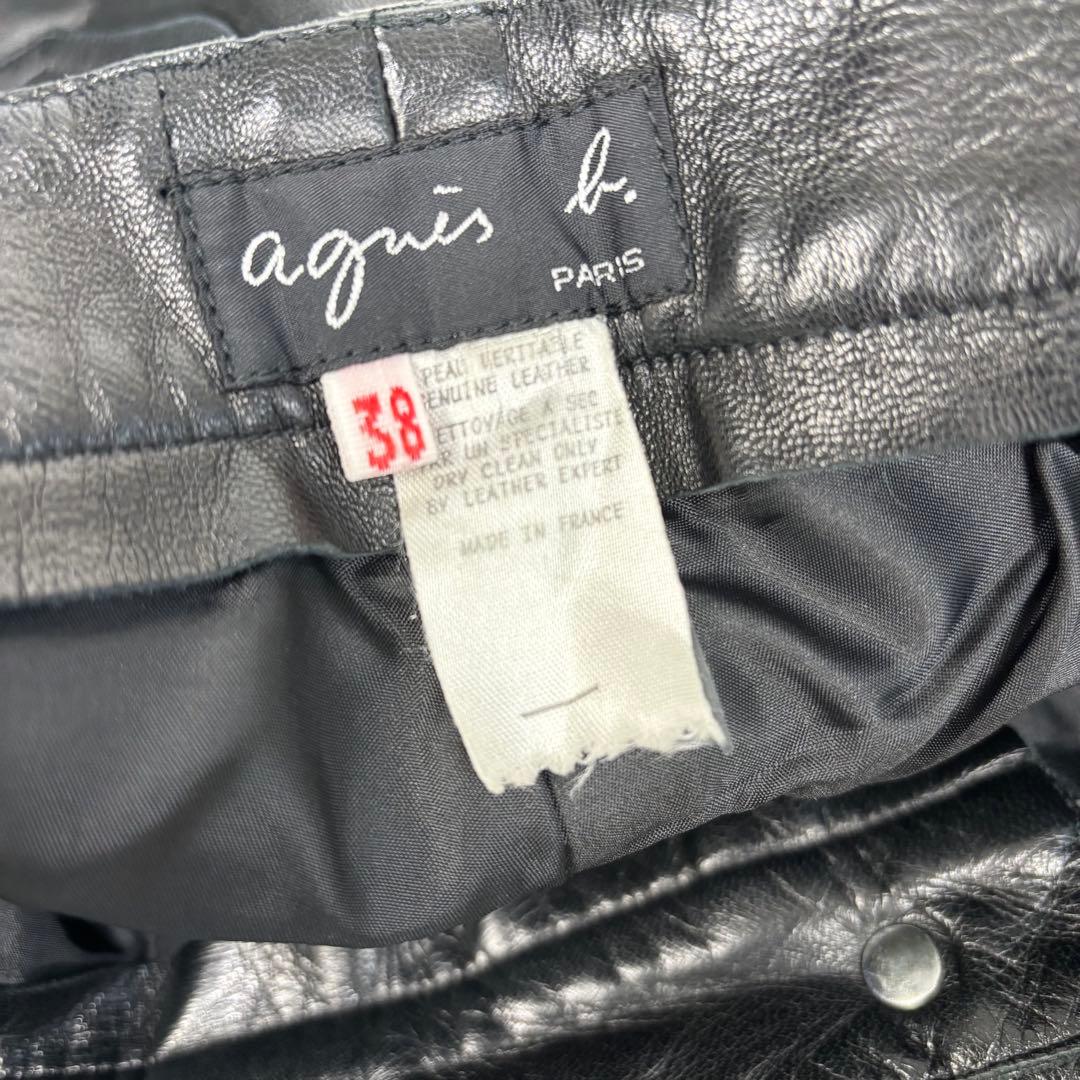 archive フランス製 agnes b. アニエスベー レザーパンツ 38