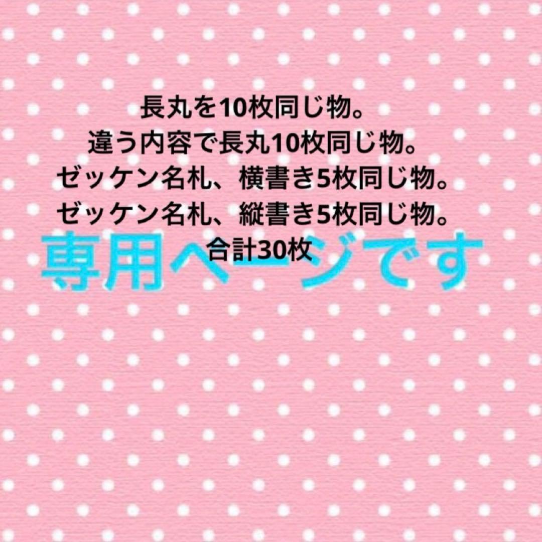 名前ワッペン　長丸　横書き　ゼッケン　名札