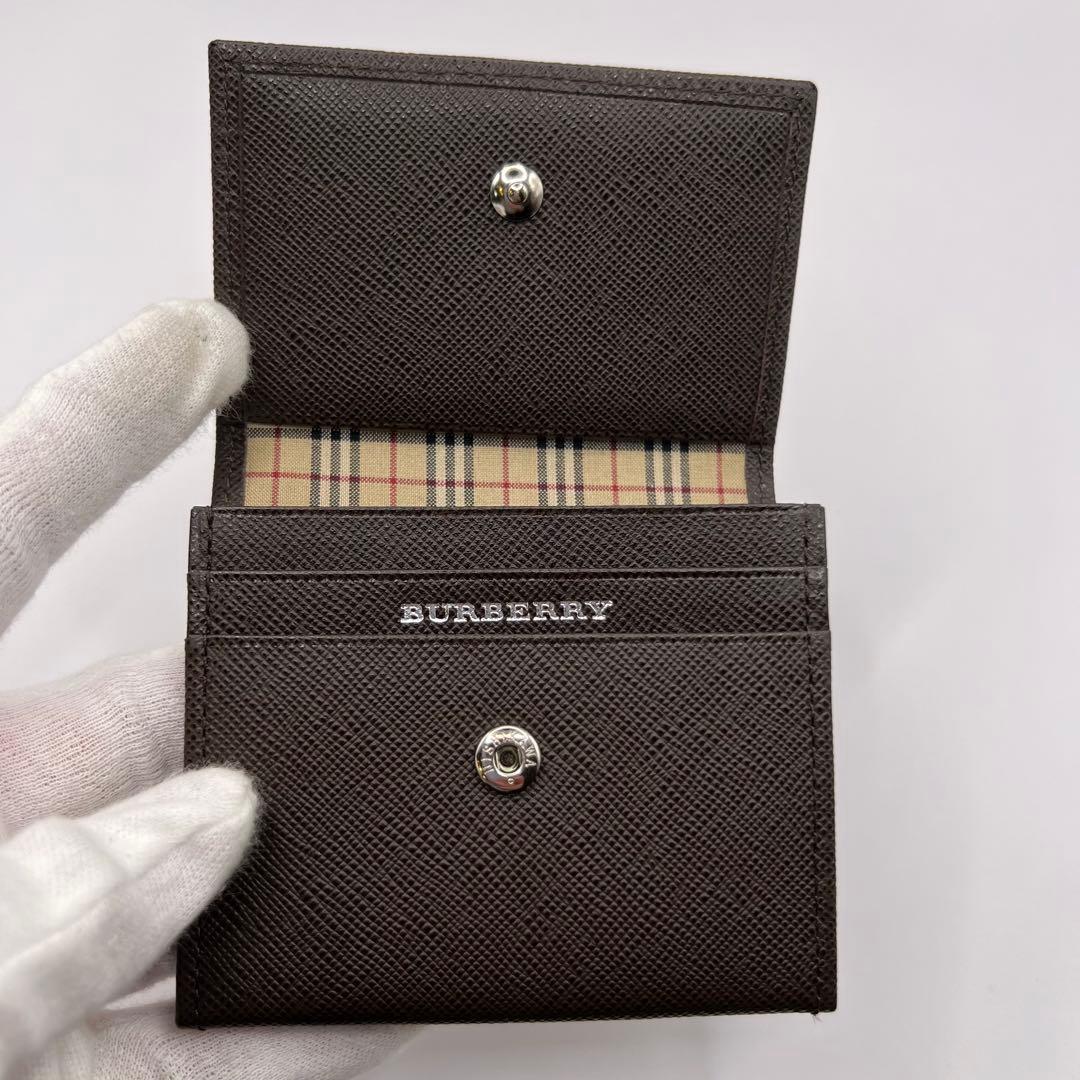 【美品】 BURBERRY カードケース　名刺入れ　内側ノバチェック　ブラウン