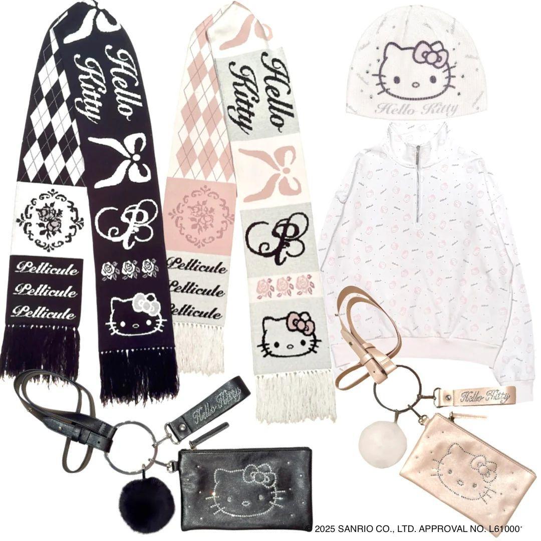 小物 PELLICULE HELLOKITTY hug knit muffler
