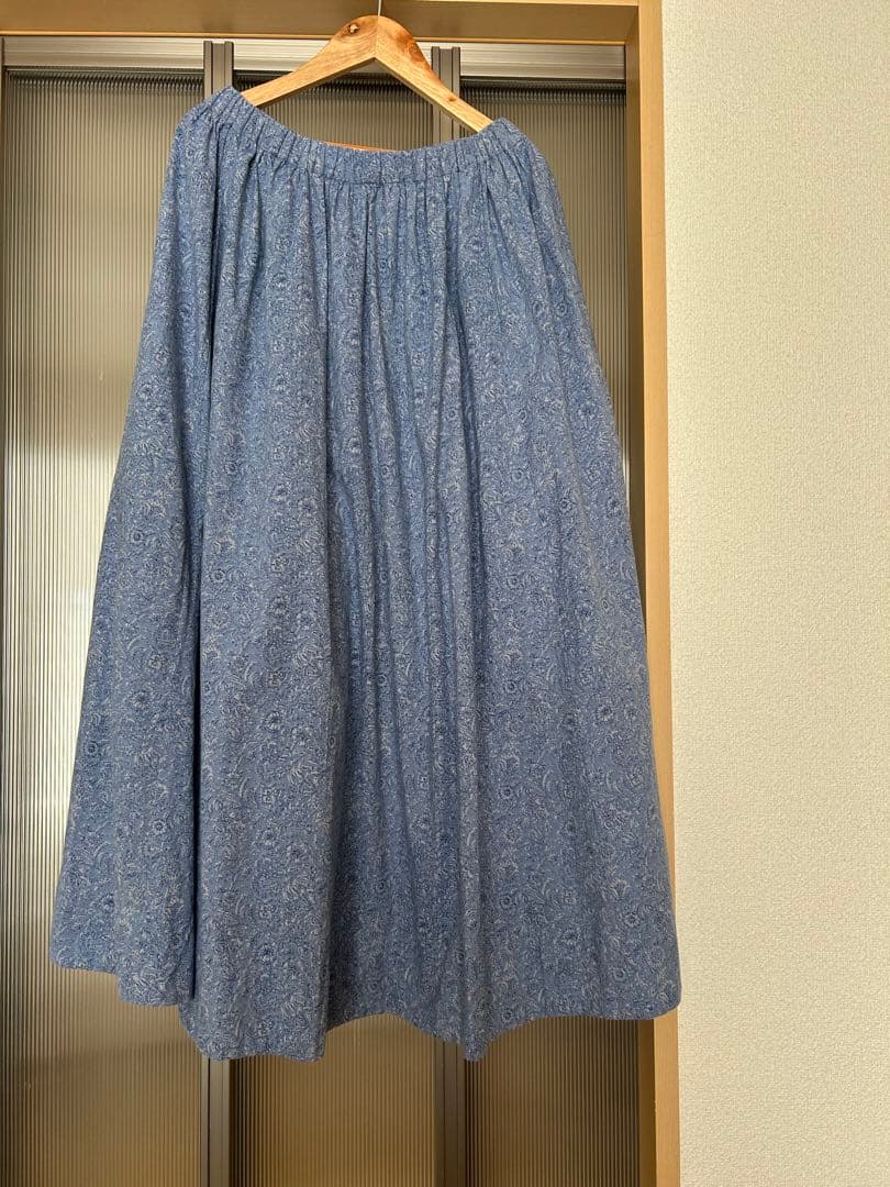 kagure コットンプリントギャザースカート